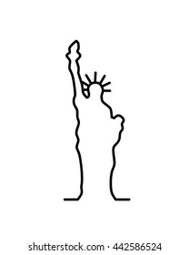 The Statue of Liberty line vector icon landmark New York USA