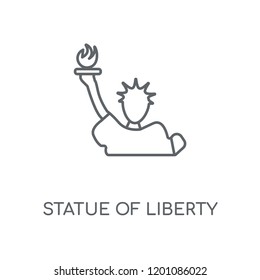 Statue of liberty linear icon. Statue of liberty concept stroke symbol design. Thin graphic elements vector illustration, outline pattern on a white background, eps 10.