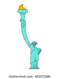 Statue of Liberty linear style. Landmark America. USA Sculpture New York. American symbol of freedom
