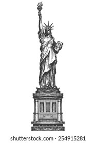 statue of liberty logo design template. America or United States icon.