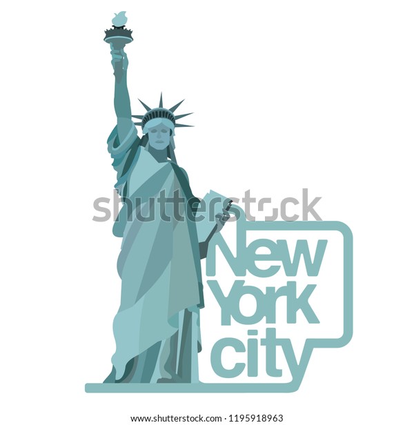 Statue Liberty Logo New York City Stock Vector (Royalty Free) 1195918963