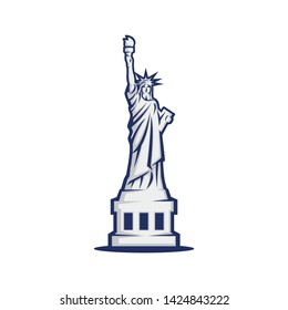 Statue of liberty logo template vector