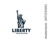 Statue liberty logo vector. EPS 10 editable vector