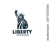 Statue liberty logo vector. EPS 10 editable vector