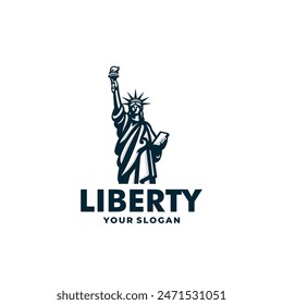 Statue liberty logo vector. EPS 10 editable vector