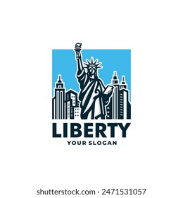 Vector con logo de Statue Liberty. VECTOR EPS 10 editable