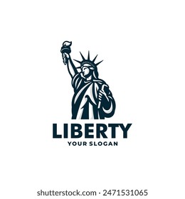 Statue liberty logo vector. EPS 10 editable vector