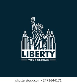 Statue liberty logo vector. EPS 10 editable vector