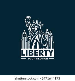 Statue liberty logo vector. EPS 10 editable vector