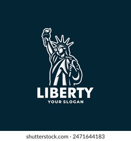 Statue Liberty Logo Vektorgrafik. EPS 10 editierbare Vektorgrafik