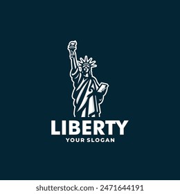 Statue liberty logo vector. EPS 10 editable vector