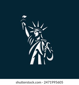 Statue liberty logo vector. EPS 10 editable vector