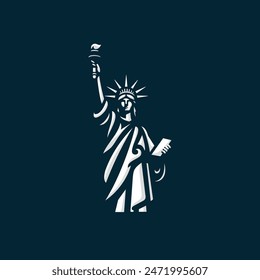 Statue liberty logo vector. EPS 10 editable vector