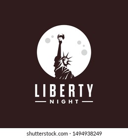 Statue of Liberty logo - vector illustration on a dark background