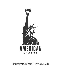 Statue of Liberty logo - vector illustration of design on a light background