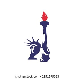 Statue of Liberty logo, vector illustration of design