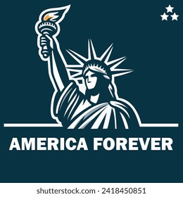 Statue of Liberty Logo Vector Illustration