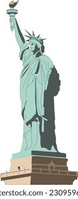 The Statue of Liberty, a major tourist attraction in New York