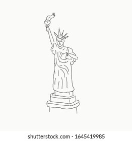 statue of Liberty minimal draw. this is a vector.minimalism