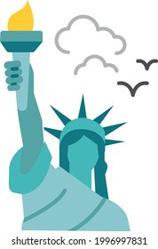 Statue of Liberty National Monument Concept, Famous Landmark Vector color Icon Design, American culture and traditions Symbol, United States Social Sign, US Arts and literature Stock illustration