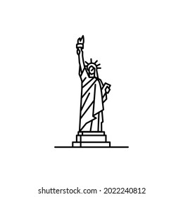 Statue of liberty. National Monument. New York City. USA. Minimal vector illustration, linear style.