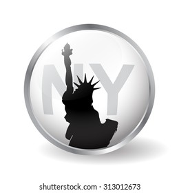 Statue of Liberty New York button vector