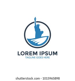 Statue of Liberty, New York City, logo, vector illustration