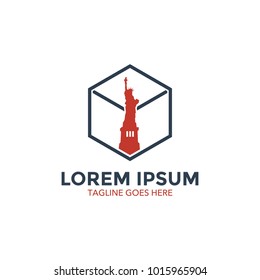 Statue of Liberty, New York City, logo, vector illustration
