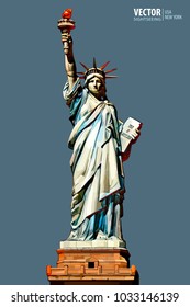 Statue of Liberty. New York city. American symbol. landmark. Vector illustration.