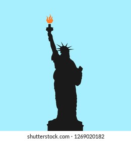 Statue of Liberty in New York city, United states of America ( USA ) - sculpture as famous landmark, monuemnt and sightseeing. Vector illustration