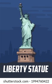 Statue of Liberty with New York City scenery in the background