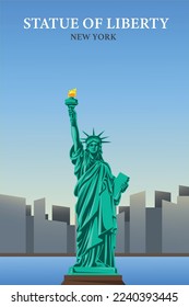 Statue of Liberty New York City United States Vector illustration.