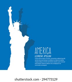 Statue of Liberty, New York City, America, Travel and tourism concept vector Illustration.