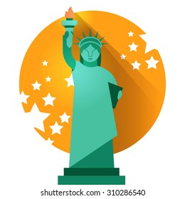 The Statue Of Liberty From New York City