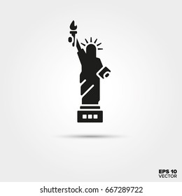 Statue of Liberty, New York City, United States. EPS 10 Vector icon.