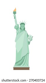 Statue Liberty in New York  Flat style 