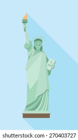 Statue of Liberty in New York. Flat style.