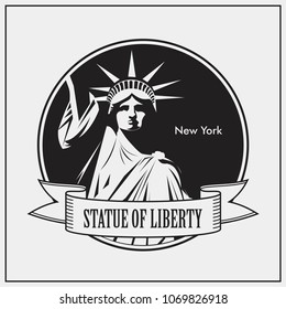 Statue of Liberty. New York landmark. American symbol. Vector image.