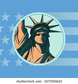 Statue of Liberty. New York landmark. American symbol. Vector image.