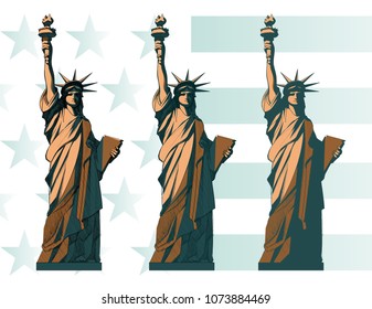 Statue of Liberty. New York landmark. American symbol. Vector image.