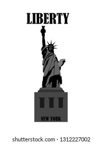 Statue of Liberty. New York landmark. American symbol. Vector silhouette - Vector. Freedom of the world. 
Island of Liberty