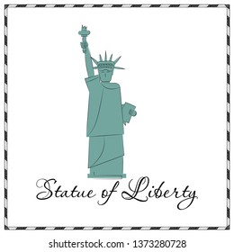 Statue of Liberty. New York landmark. American symbol. Vector silhouette