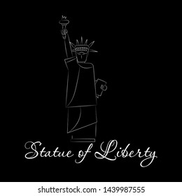 Statue of Liberty. New York landmark. American symbol. Vector silhouette