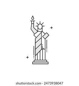 Statue of Liberty, New York Landmark, Liberty Island, American Symbol, National Monument Vector icon Design