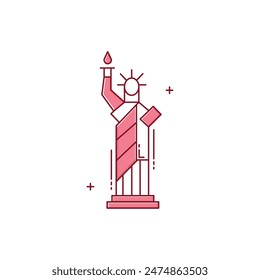 Statue of Liberty, New York Landmark, Liberty Island, American Symbol, National Monument Vector icon Design