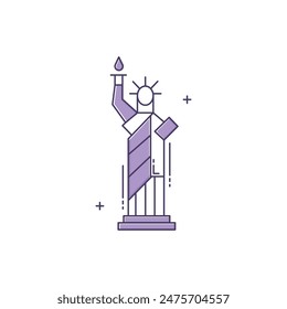 Statue of Liberty, New York Landmark, Liberty Island, American Symbol, National Monument Vector icon Design