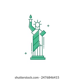 Statue of Liberty, New York Landmark, Liberty Island, American Symbol, National Monument Vector icon Design