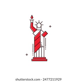 Statue of Liberty, New York Landmark, Liberty Island, American Symbol, National Monument Vector icon Design