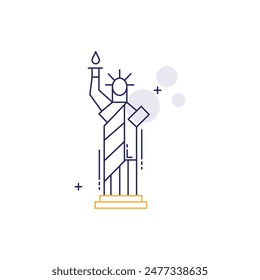 Statue of Liberty, New York Landmark, Liberty Island, American Symbol, National Monument Vector icon Design