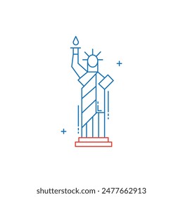 Statue of Liberty, New York Landmark, Liberty Island, American Symbol, National Monument Vector icon Design